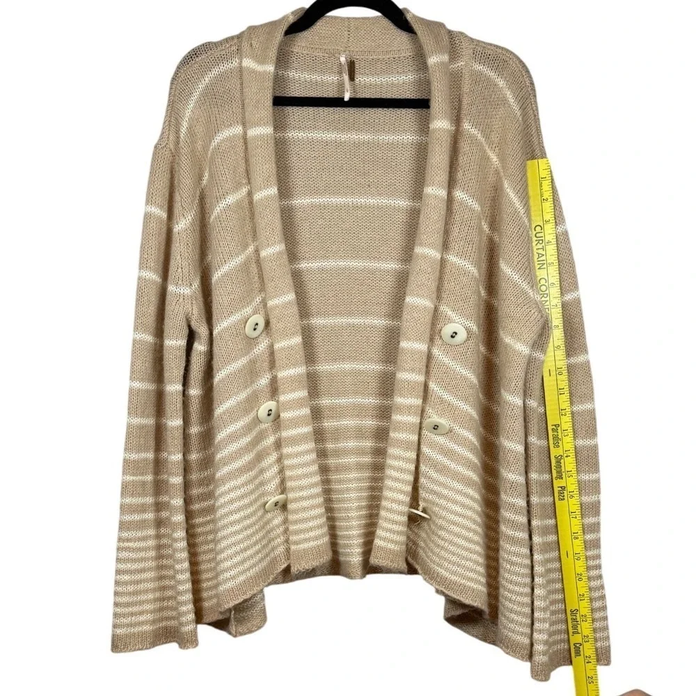 FREE PEOPLE We The Free Trapeze Open Front Cardigan, Cream/White, Wool Blend, L